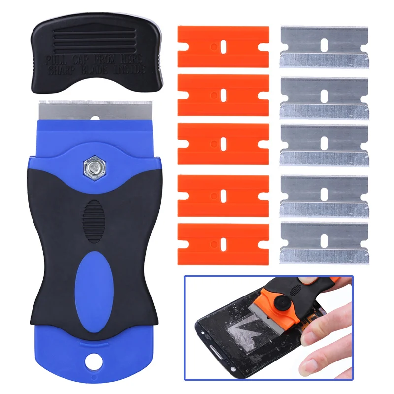 Handle Set Очиститель клея UV скребковый нож для телефона ЖК-дисплей Сенсорный Экран остатков клея очистки для мобильного телефона Repair Tool - Цвет: Handle Set