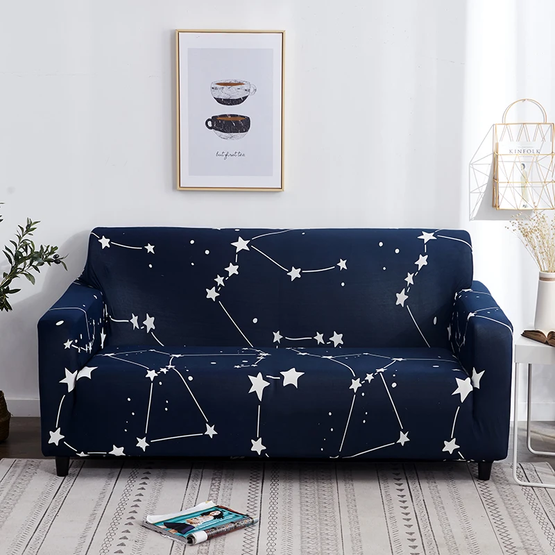 Спандекс секционные чехлы для диванов Большая гибкость эластичный чехол для дивана для гостиной Темный цветочный принт 3 сиденья cubre cover