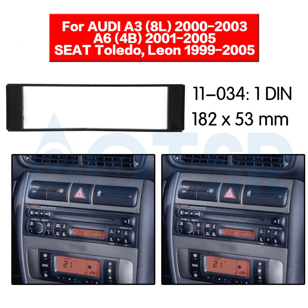 2 din фасции для AUDI A3(8L) 2000-2003 A6(4B) 2001-2005 для сиденье Toledo Leon 1999-2005 установка Dash комплект рамка адаптер CD
