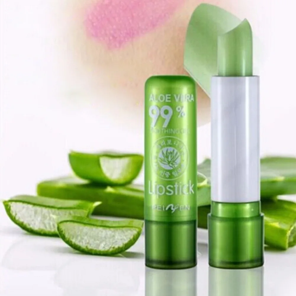 

1Pcs Popular Waterproof Magic Colour Temperature Change Color Aloe Lipstick Moisture Anti-aging Protection Lip Balm Hot