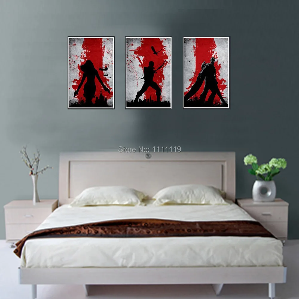 

Canvas Picture Hand Painted Abstract Cartoon Wall Painting Pictures On Canvas Oil Paintings Modern 3P Paintings For Living Room