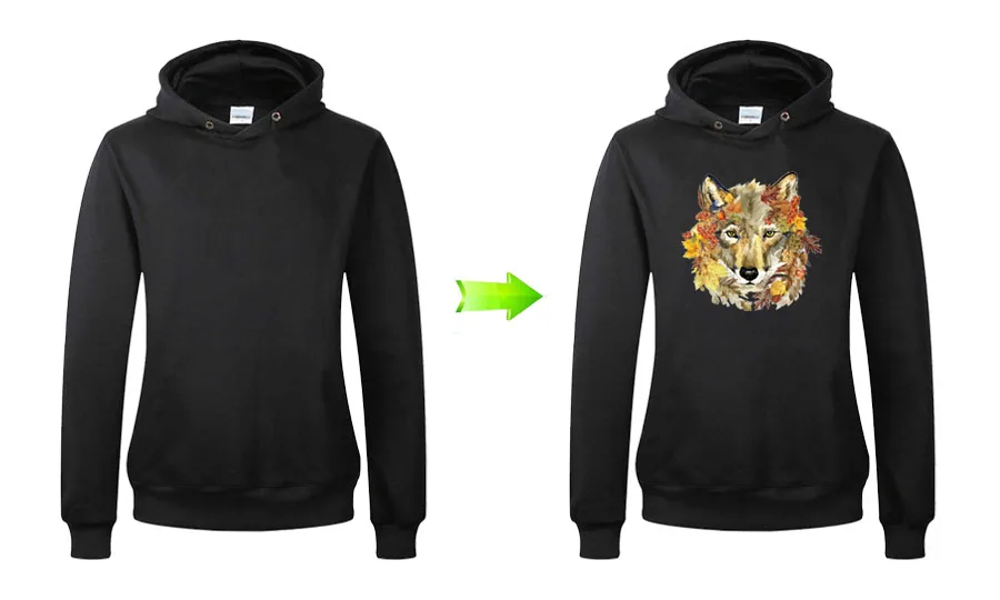 Iron On Patch Watercolor Wolf Easy Print By Household Irons Parches Ropa T-Shirt Diy Decoration A-Level Washable Applique 4