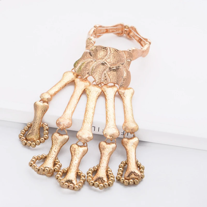 Браслет Bones соединенный с кольцом на пальце сделай сам реквизит для Хэллоуина