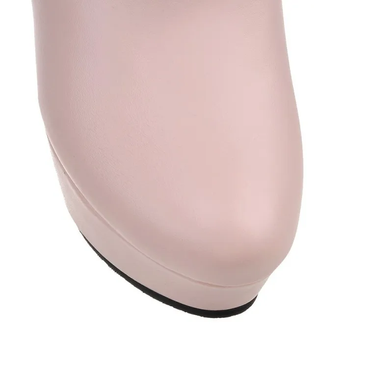 Womens Fashion Elegant Booties High Heels Shoes For Ladies Online Black And White Platform Ankle Boots Pink Beige27