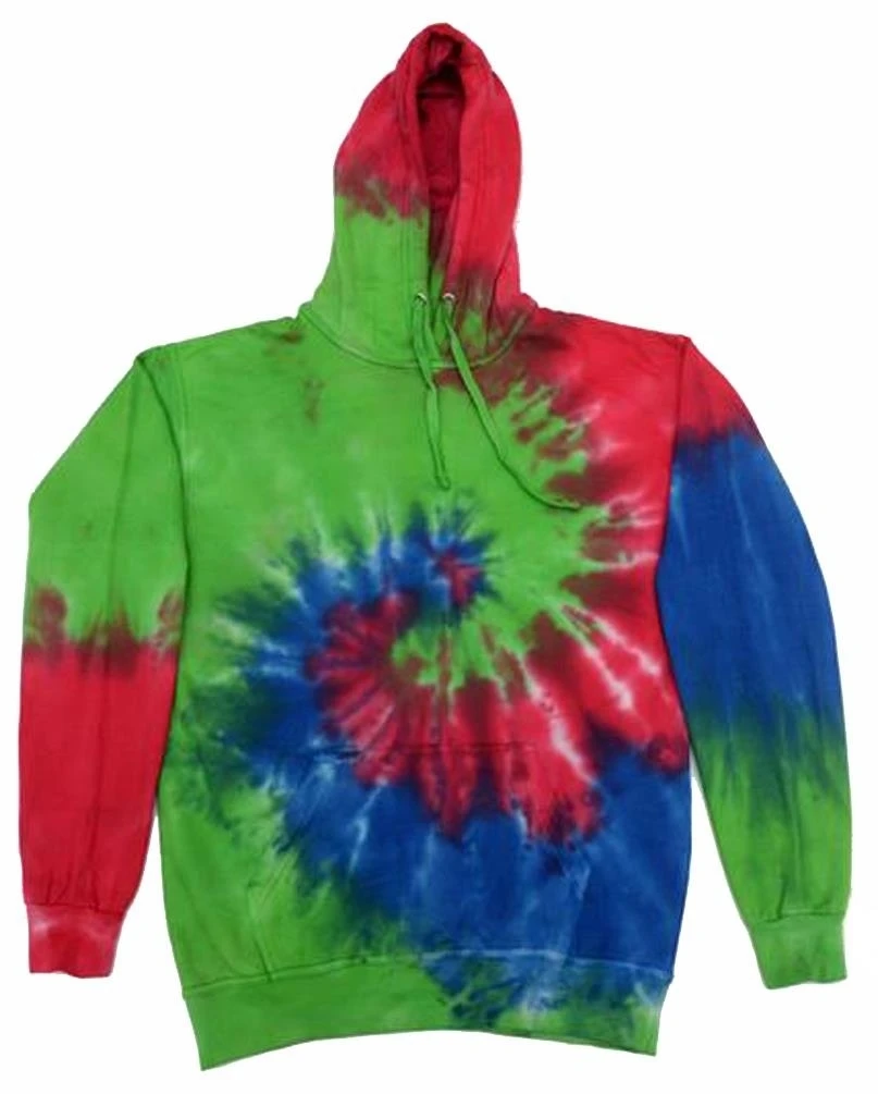 ISLAND RAINBOW SWIRLS HOODED SWEATSHIRT ADULT XXLG  winter hoodie jacket tie-dye