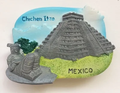 3D Смола магнит на холодильник Чили Пасхальный остров, Мексика Chichen Itza, Перу Machu Picchu, Бразилия Христос Redeemer сувенир - Цвет: Цвет: желтый