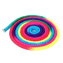 Радужная цветная веревка для художественной гимнастики 1 шт. 3 м прочный твердый художественный канат для соревнований нейлоновая Скакалка для художественной тренировки