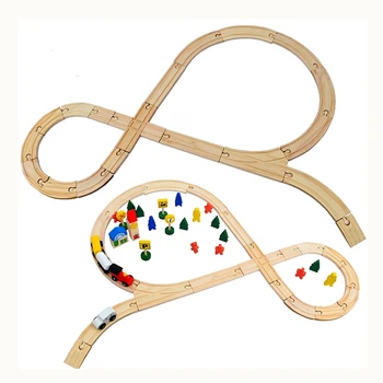 

Wooden Railway Train Set Track Accessories Toy For Wooden Trains Model Wood Puzzle Vehicles Track Rail For Kids Birthday Gift