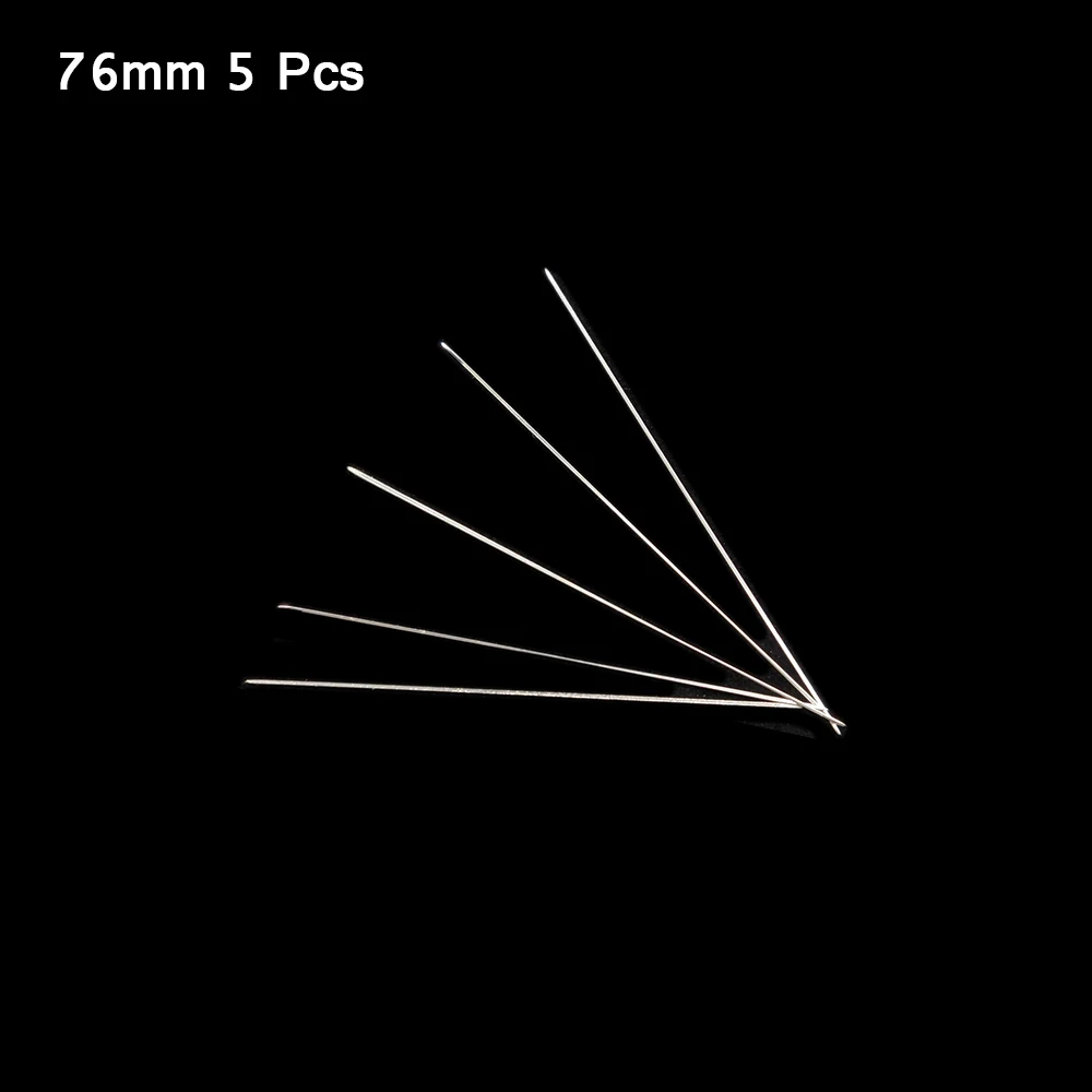 76MM(2.99in) 5Pcs WLYeeS 5 шт. изогнутые иглы для бисероплетения, инструменты из нержавеющей стали, булавки для плетения бусин, шнур, легкое Изготовление ювелирных изделий - Цвет: 76MM(2.99in) 5Pcs