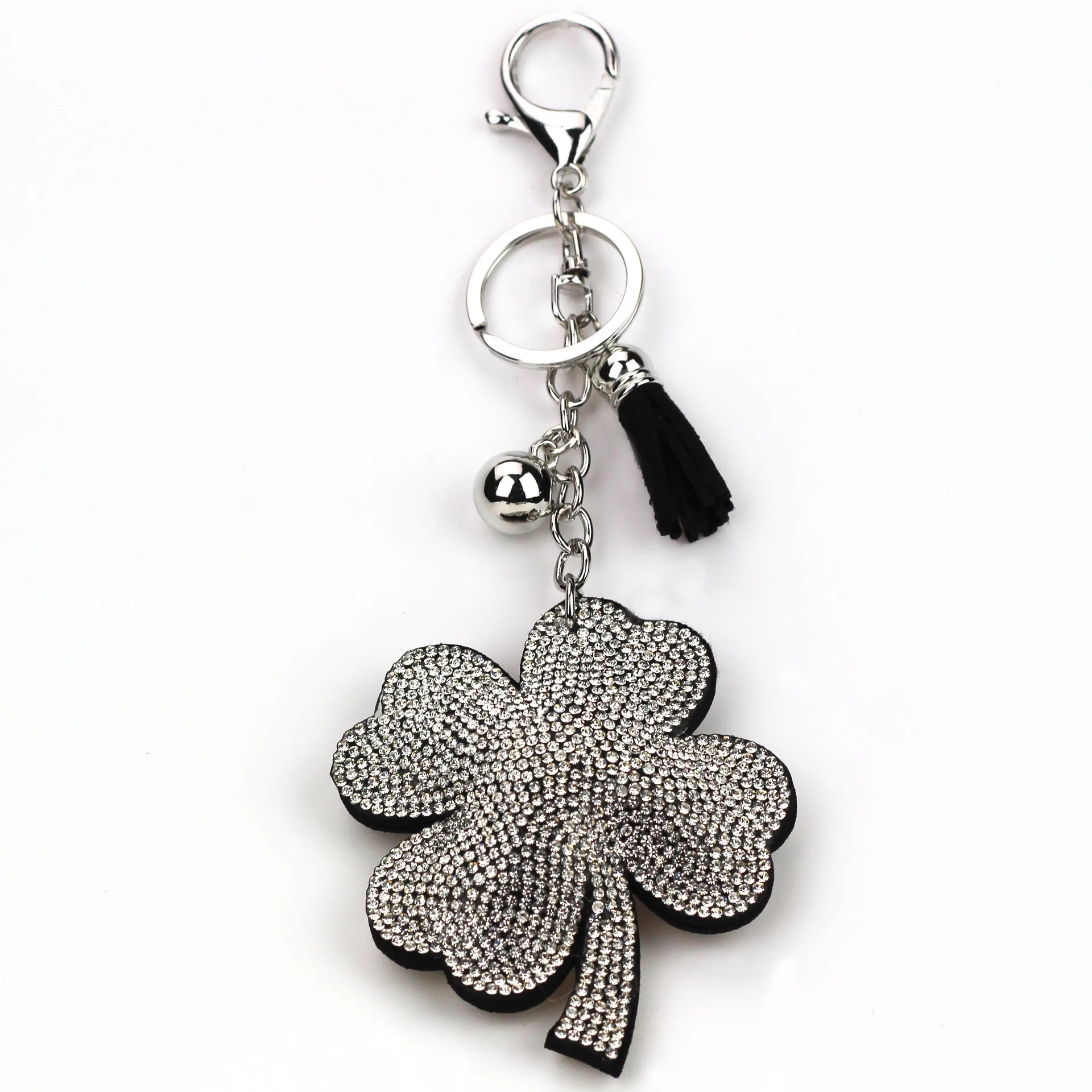 Unisex Fashion Romantic Colorful Clover Delicate Keychain Holder Classic Cool Crystal Car Bag