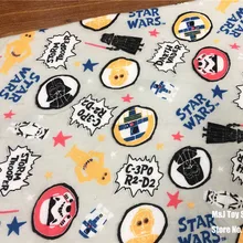 50*195 см, эластичная трикотажная хлопковая ткань с изображением робота из мультфильма «Звездные войны» для шитья, лоскутные рубашки для мальчиков, пижамы и шляпы