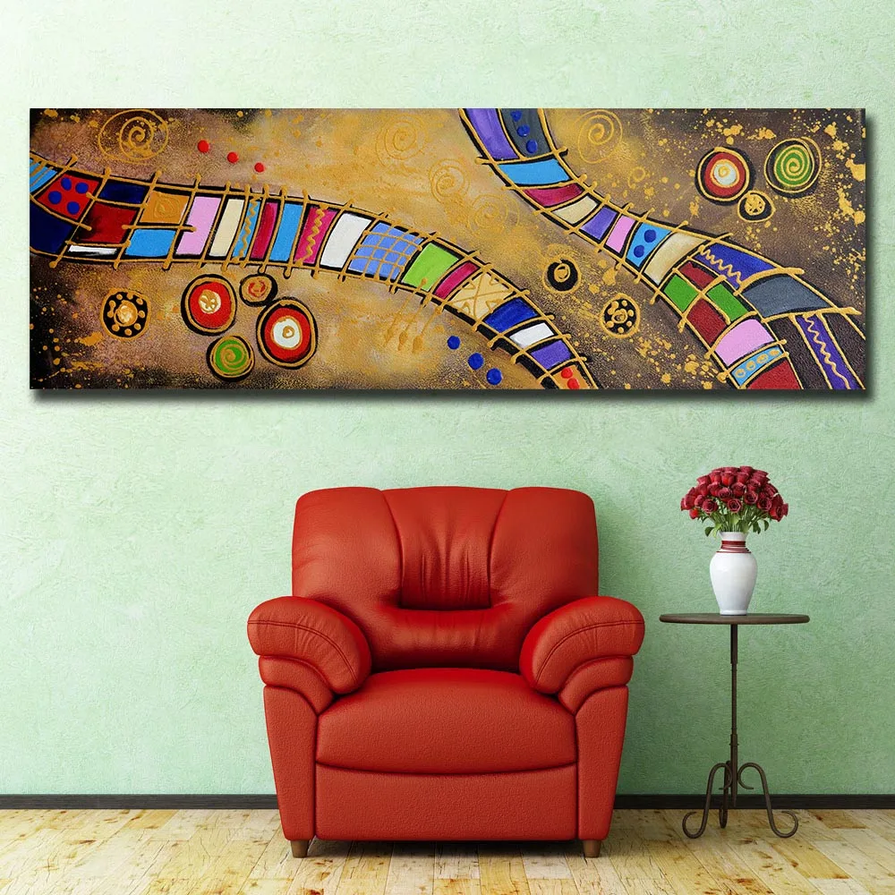 Colorful railroad painting 60X180 0