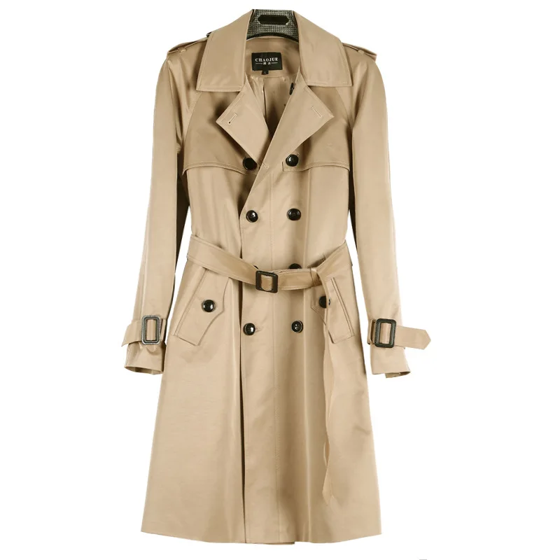 

Plus Size Fashion Male trench coat men's clothing spring and autumn long trench design double breasted coats men khaki outerwear