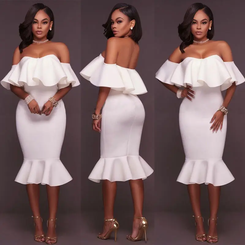 Платье С Открытыми Плечами Вечернее Миди фото 16