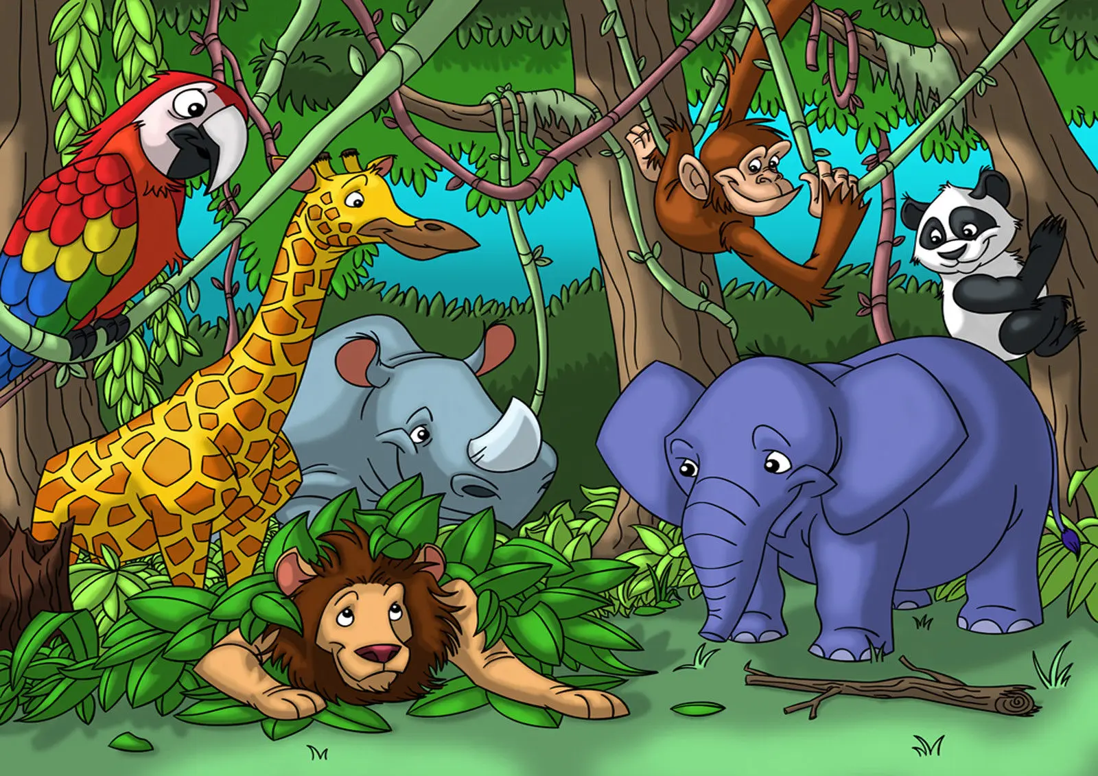 Preis auf jungle animal paintings vergleichen online shopping ...