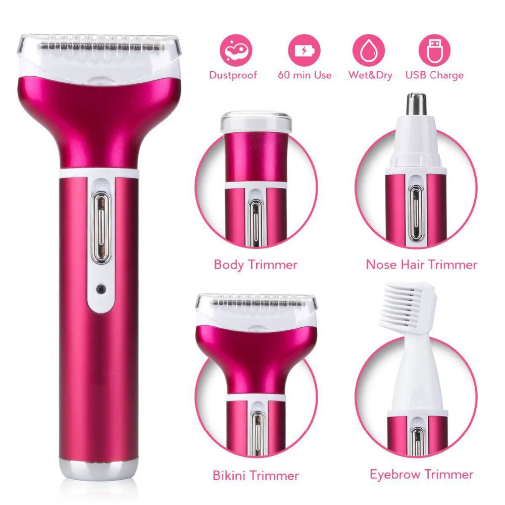 4 IN 1 Body Shaver Women Face Legs Shavers machine lady hair removal trimmer epilator hair removal set Hair Remover tools