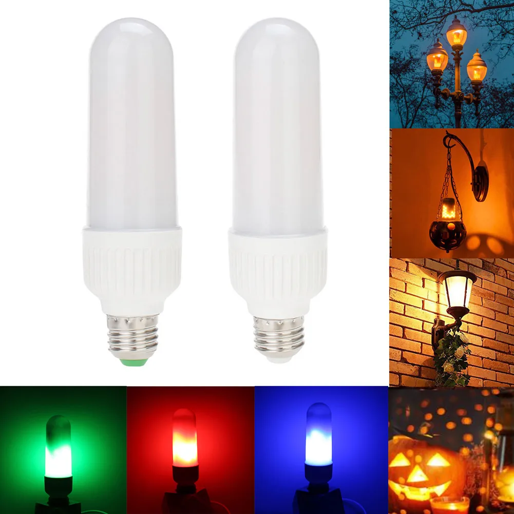 

E27 E26 LED Flame Effect Fire Light Corn Bulb 5W Simulated Nature Flicking Lamp CLH@8