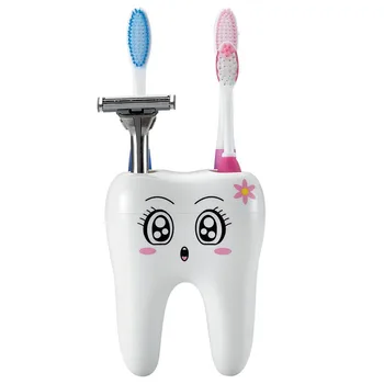 

Creative white Cartoon 4 Hole Teeth Style Toothbrush Holder Brush Shelf Bracket Container for Bathroom Accessories