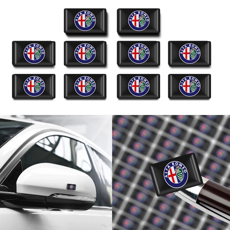 

10PCS Car Accessories Auto Small Decorative Steering Wheel Sticker For Alfa Romeo Giulietta 147 156 159 Badge Emblem Sticker