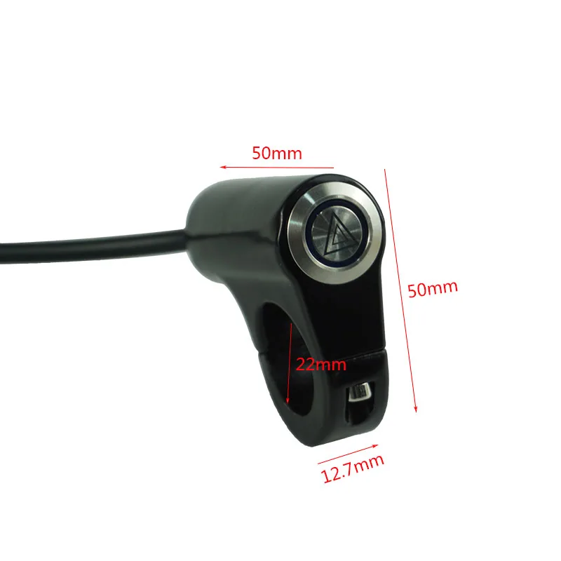 Interruptor de Luz de Emergência para Guidão Botão de Ligação Pisca de Sinal de Luz de Emergência 22mm com Led Desligamento Flash Duplo 8 - 7 8 Automóveis e motos