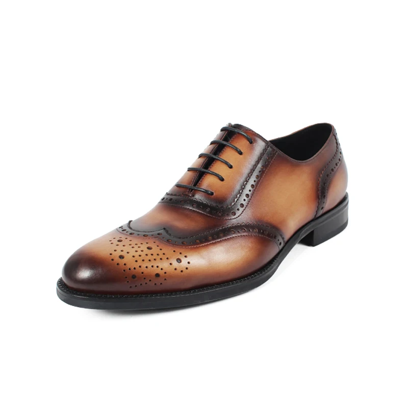 Vikeduo Luxo Masculino Brown 2019 Retro Festa Vintage Marca De Homens Handmade Couro Designer Sapatos Itália Casamento Vestido Oxford Dança Genuínos SwS7xWrOqH