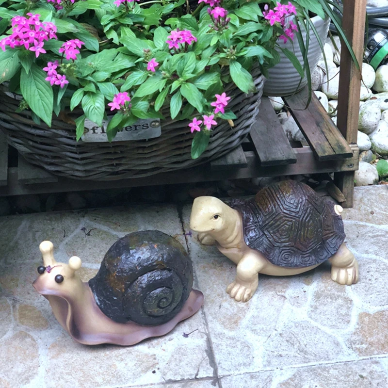 Resin Garden Animals Sculptures Tortoise Snail Garden Decoration Outdoor  Pastoral Style Garden Ornaments|Garden Statues & Sculptures| - AliExpress