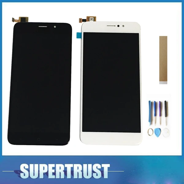 Skup Dla TP LINK Neffos C7 wyświetlacz LCD z czujnikiem dotykowym szklany digitizer montaż z czarnym białym z taśmą narzędziową