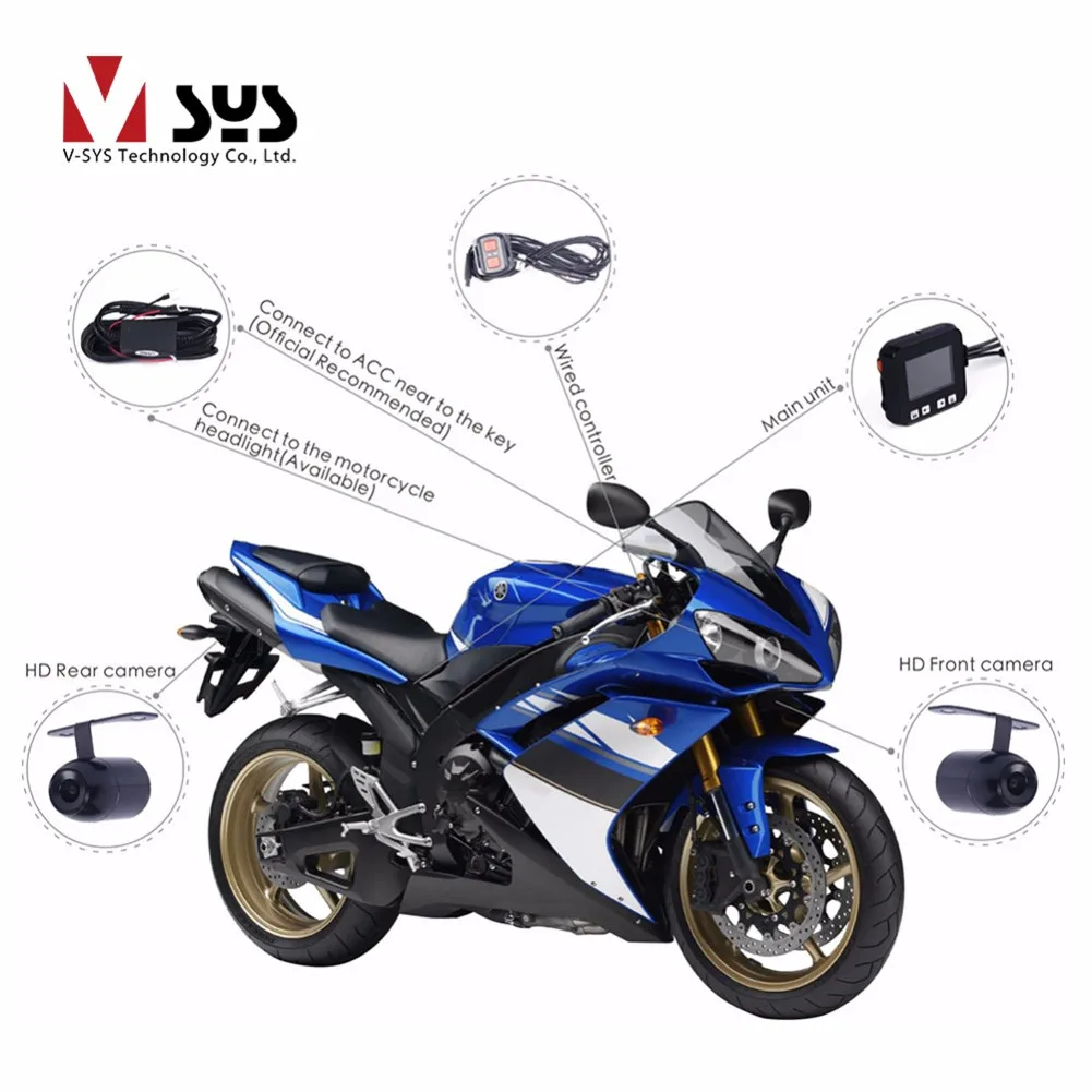 

SYS Front & Rear Full HD 1080P + 720P M6 WiFi Motorcycle Camera Dash Cam DVR Action Camara Moto Motorsiklet Kamera