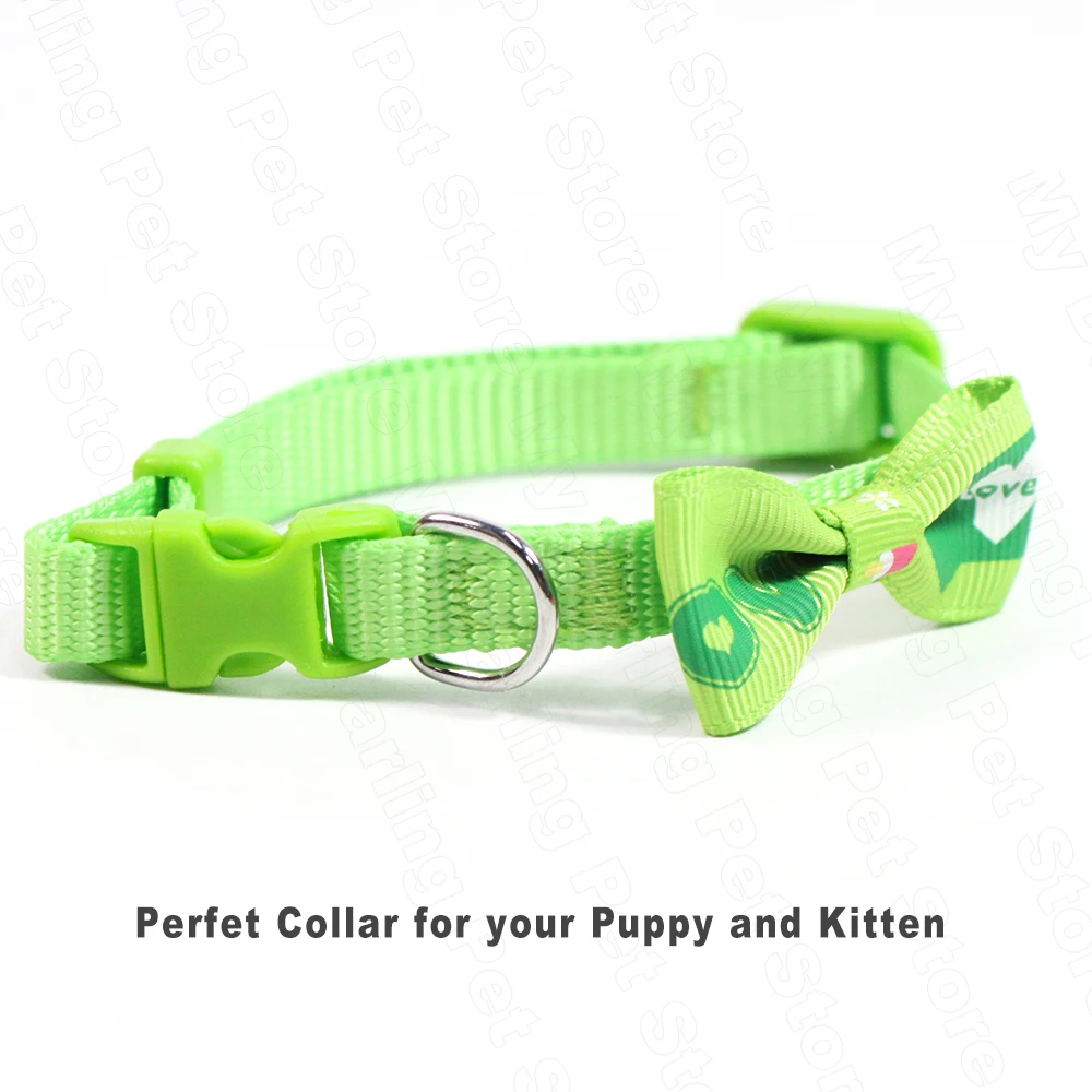 Green-Nylon-Dog-Collar-Adjustable-Collars-for-Cat-Necklace-Leash-Solid- (3)