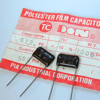 

100% New and original 0.0091uf 9100pF 912 1000V P=10mm TC mica capacitance