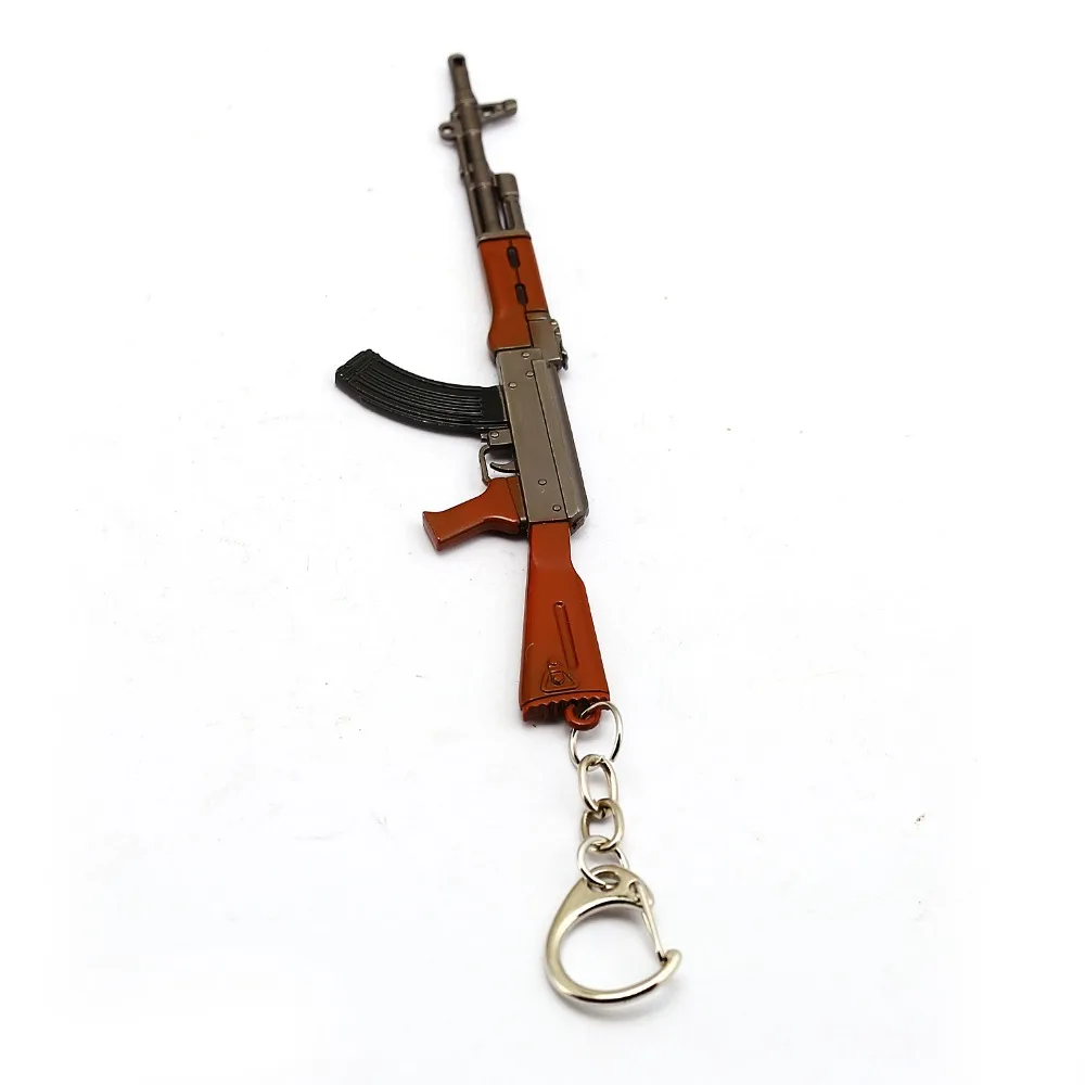 10 стилей Playerunknown's Battlegrounds брелок AKM M16A4 детское игрушечное ружье PUBG брелок 12 см металлический автомобильный брелок ювелирные изделия