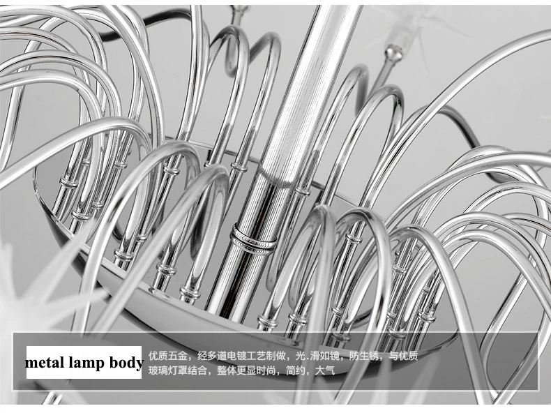 Современная хромированная светодио дный металлическая светодиодная люстра освещение стеклянные звезды гостиная светодио дный