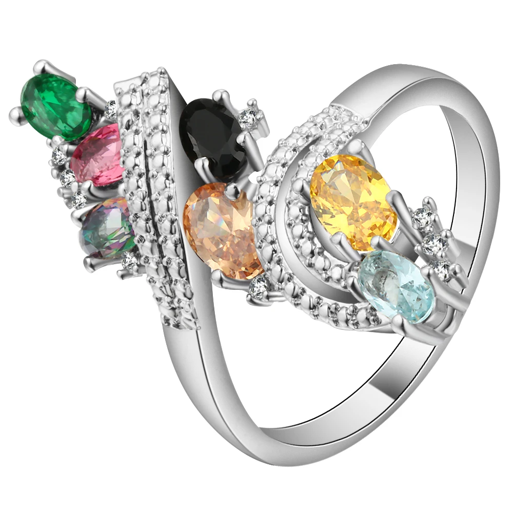 Womens fine white gold filled wedding Big CZ promise Love ring size 7 8 9