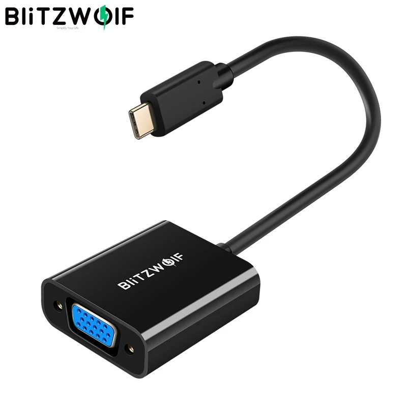 

BlitzWolf BW-TH1 Type-C to VGA Female Adapter Converter 1080P@60Hz Video Cable for TV Projector VGA interface Two Display