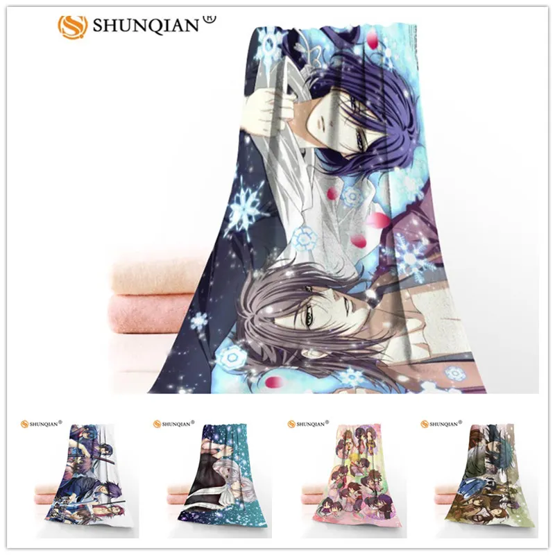 

Custom Hakuouki Japanese Anime 35x75cm Face Towels Facecloth Bamboo Fiber Washcloth Quick drying Sports Towel