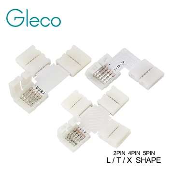 

5PCS Free Soldering LED Connector 2PIN 3PIN 4PIN 5PIN L / T / X Shape Corner connector for 10mm LED Strip Light RGB RGBW RGBWW