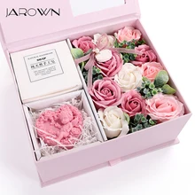 JAROWN Artificial Soap Flower Rose Gift Box Wedding Souvenir Valentine's Day Creative Birthday Novelty Gift Rose Soap Home Decor