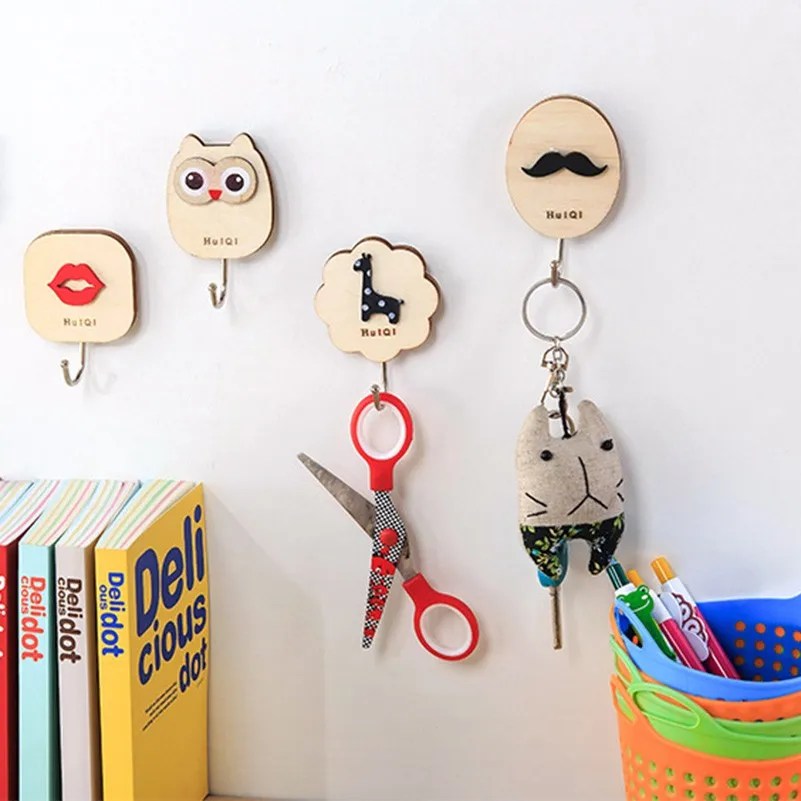 1PCS-Cute-Cartoon-Wood-Decorative-Holder-Wall-Hooks-For-Kitchen-Organizer-Bathroom-Accessories-Key-Hanger-C