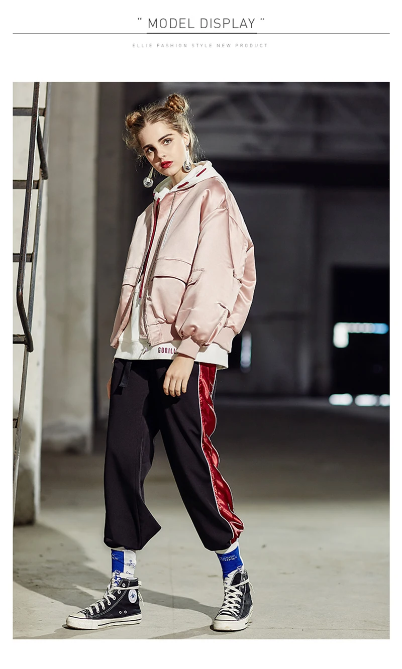 2018 New Pink Women Jackets Baseball Uniform Loose Short Jacket Student Baseball Pilots Outerwear Coat Women Winter Jacket D8A16 (3)