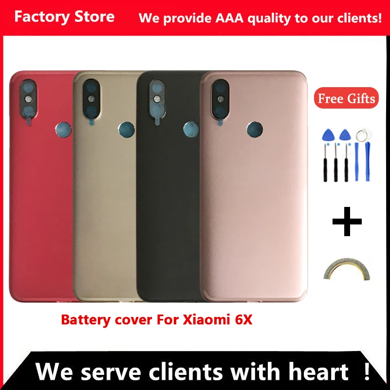 

Battery Back Cover For Xiaomi A2 Battery Cover Back Case For Xiaomi 6X Back Cover Housing +Volume Power Buttons Cameca Lens