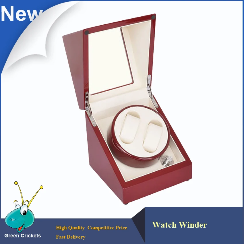 

Wooden 2+0 Automatic watch winder case,orignal Brand Luxury Red Wooden Watch Winder Display Box
