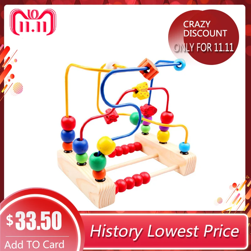 

Children Wooden String Beads Toy Building Blocks Educational Intellectual Development Toy Learning Educational Counting Toys