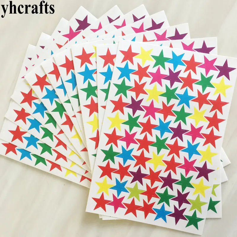 

10sheets(700PCS)/LOT,2cm colorful star paper stickers Early educational craft diy toy Scrapbooking kit School reward label OEM