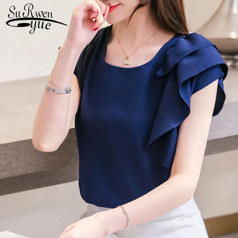 

Fashion women tops and blouse 2019 ladies tops chiffon blouse shirt women shirts short plus size Batwing Sleeve shirts 4309 50