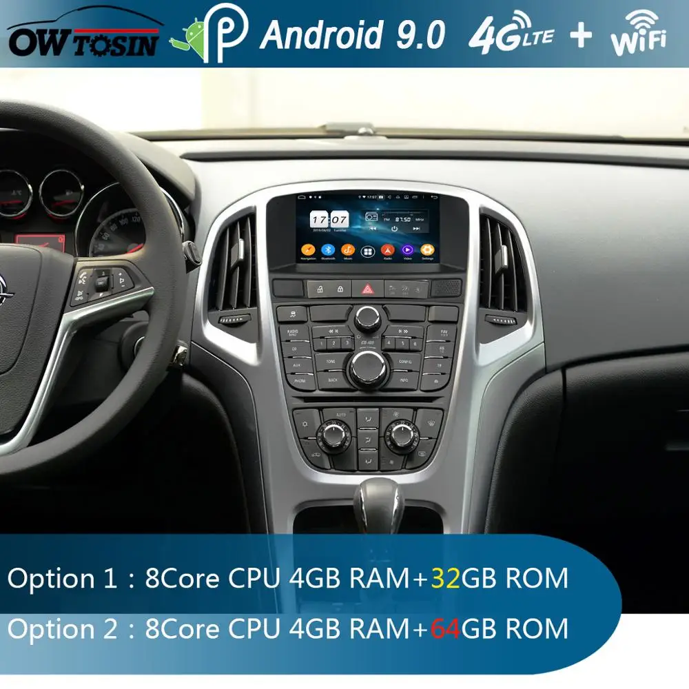 " ips 8Core 4G Оперативная память+ 64G Встроенная память Android 9,0 Автомобильный DVD Радио gps для Защитные чехлы для сидений, сшитые специально для Opel Astra J 2010 2011 2012 2013 DSP CarPlay попугай BT стерео Adas