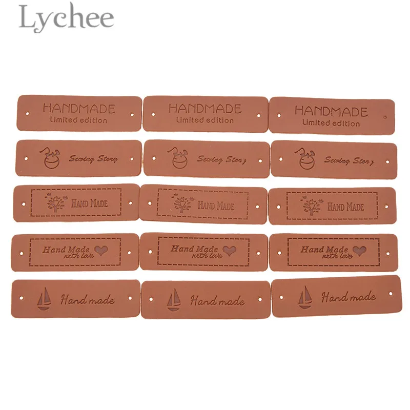 Lychee Life 20 шт. ярлыки из искусственной кожи ручной работы с тиснением