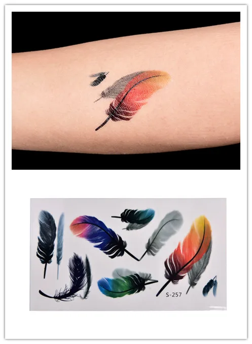3D Feather Body Art Sticker Feminine Hygiene Product Temporary Waterproof Styling Paste For Health Care Supplies