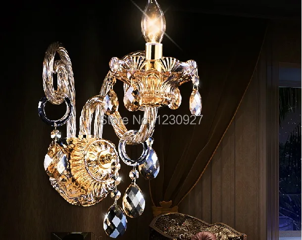 3 Вт Высокое качество светодиодный хрустальный настенный светильник Европейский стиль роскошный гостиная Хрустальный настенный светильник спальня прикроватный светильник Сияющий яркий