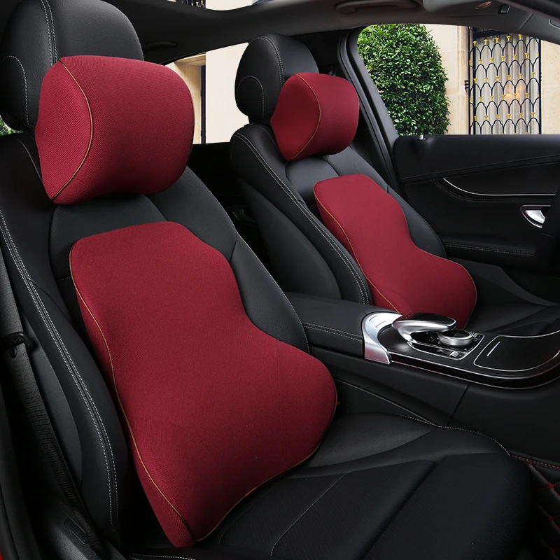 

1PCS memory foam 3D in car seat headrest pillow solid for the neck rest waist back support cushion set pillows auto accessories