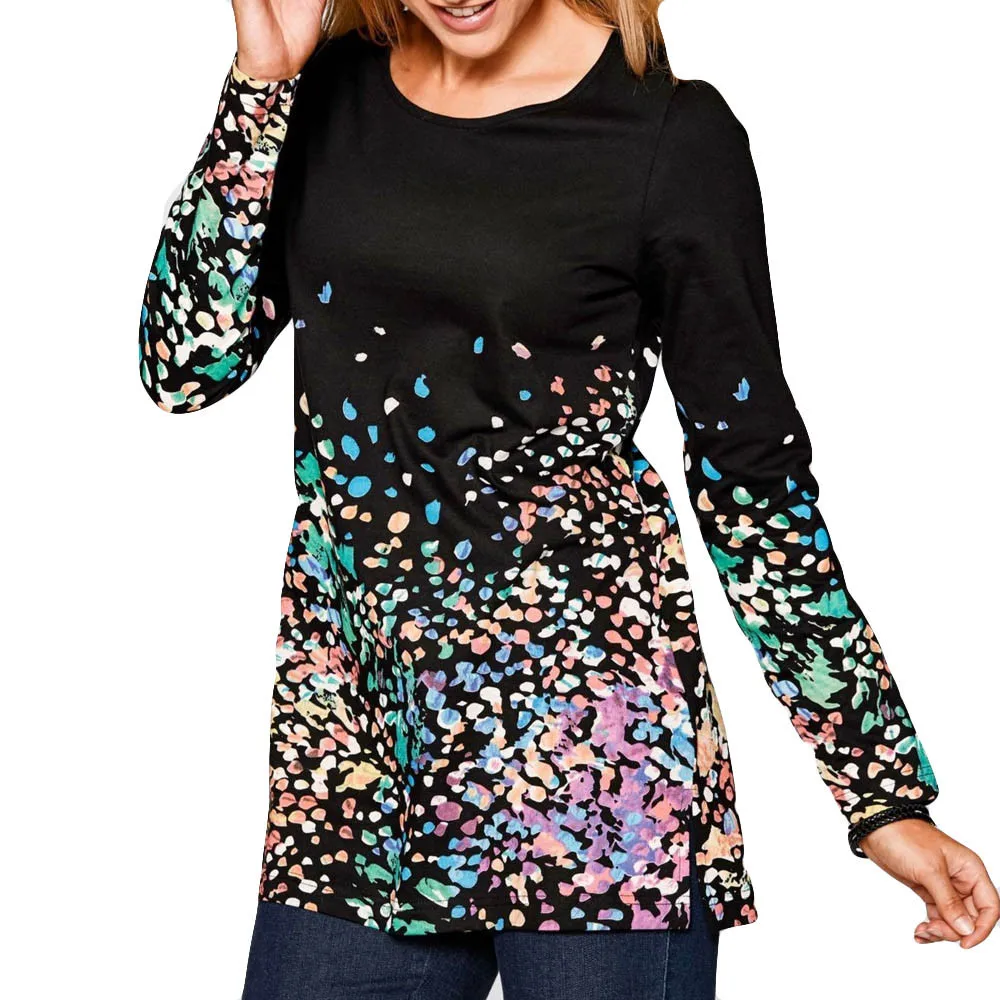 

Womens Tops and Blouses 2018 Vintage Long Sleeve Blouse Tunic Printed Ladies Top Streetwear Woman Clothes Elegant Clothing